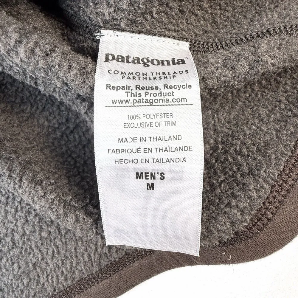 Patagonia Men's Brown Fleece Jacket Better Sweater 1/4 Zip, Size Medium
